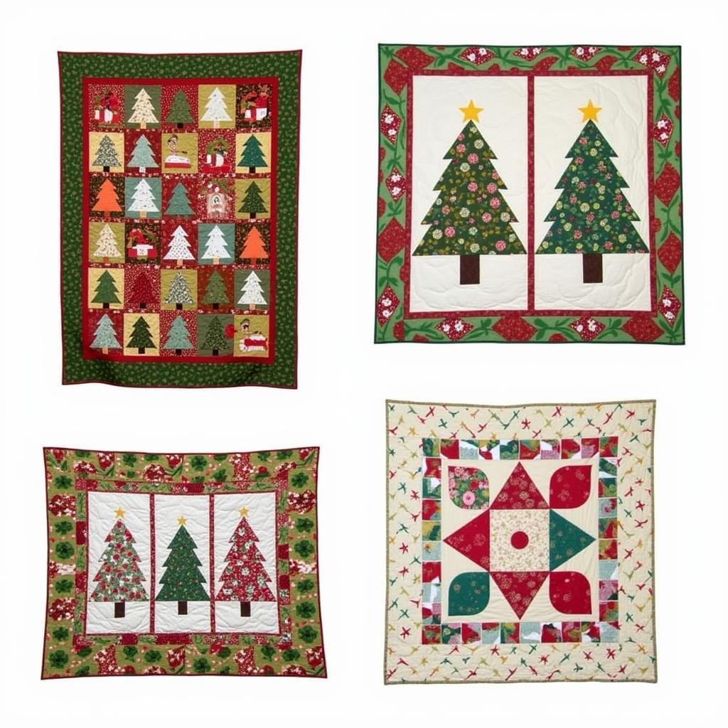 Christmas Quilt Pattern Variations: Examples of different quilt designs, from traditional to modern.