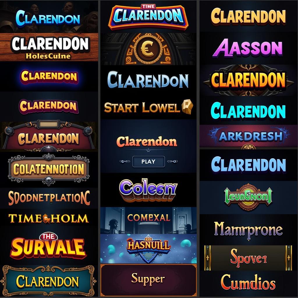 Clarendon Font Examples in Mobile Games