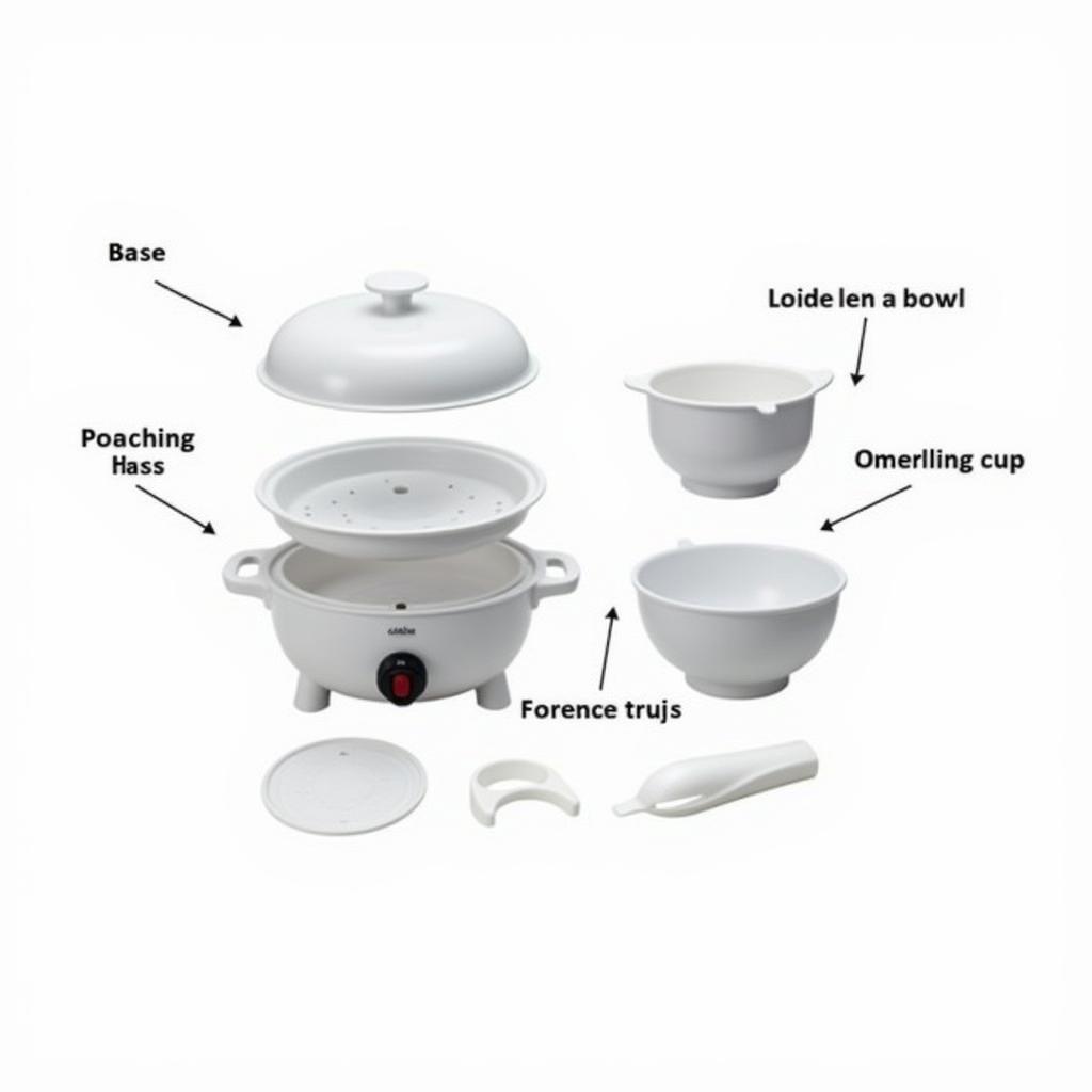 Dash Egg Cooker Parts and Accessories Diagram