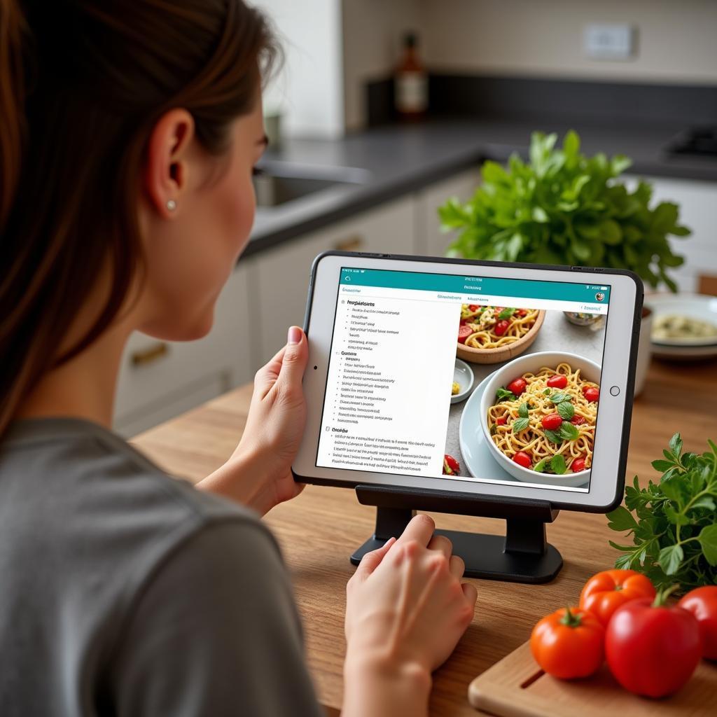 Digital Cookbook Convenience on Tablet