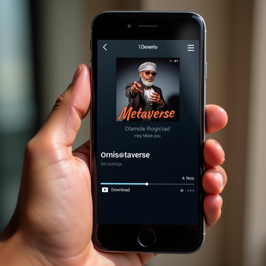 A person downloading Metaverse by Olamide on their mobile phone