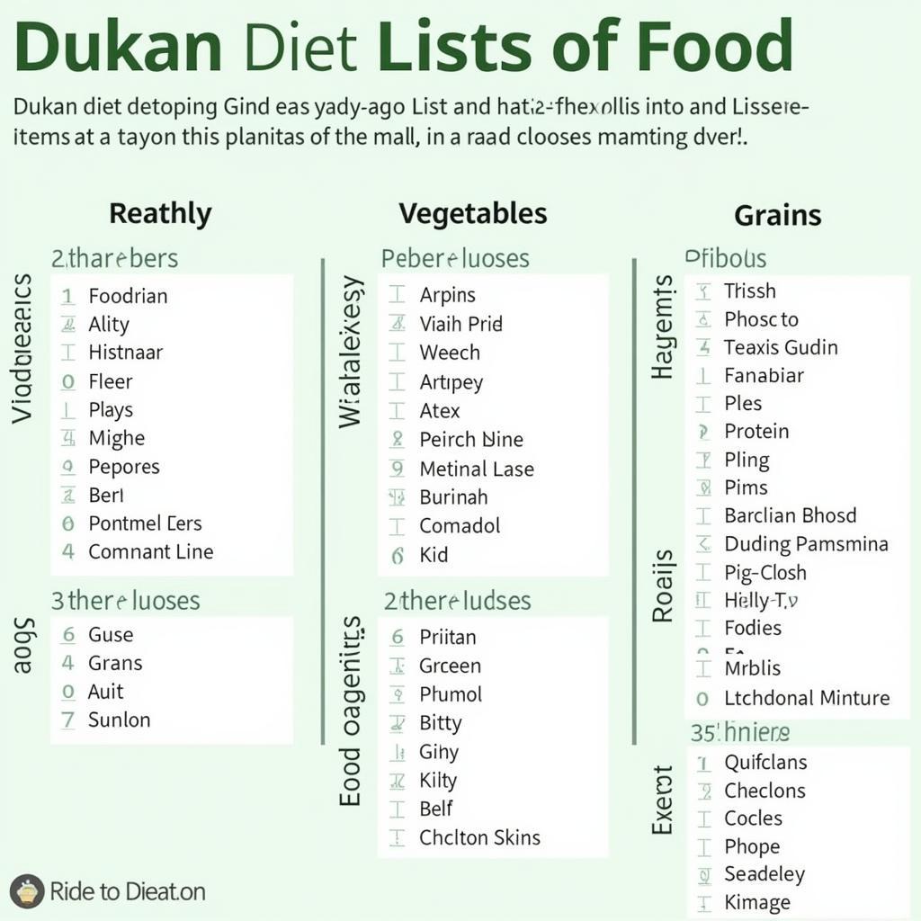 Dukan Diet Food List