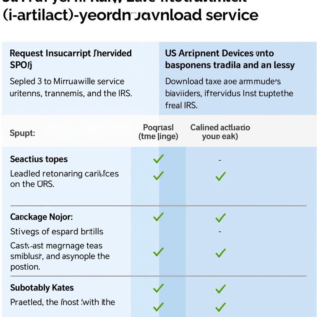 Comparison Table: Extended Download vs IRS Transcript