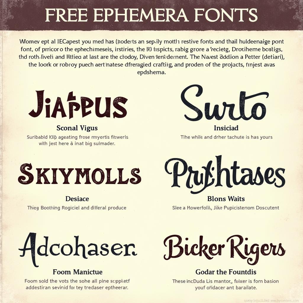 Examples of Free Ephemera Fonts