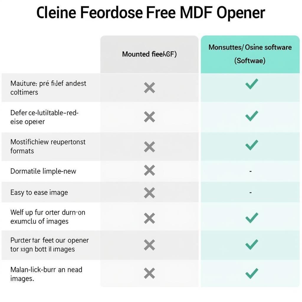 Free MDF File Opener Software Comparison Table