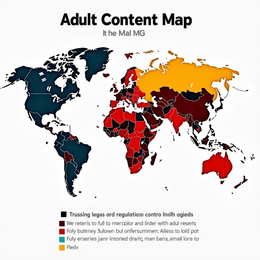 World map highlighting countries with different legal stances on adult content