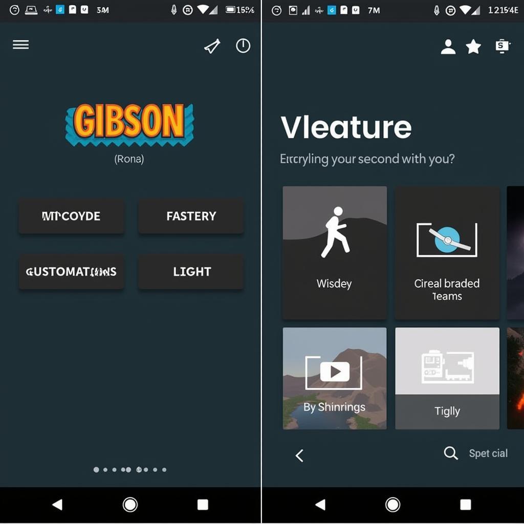 Personalized Android Gaming Interface with Gibson Font