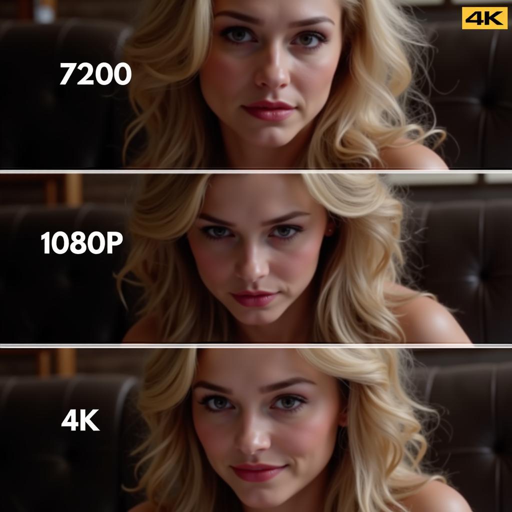 Different resolution options for MP4 porn clip downloads, highlighting the visual differences.