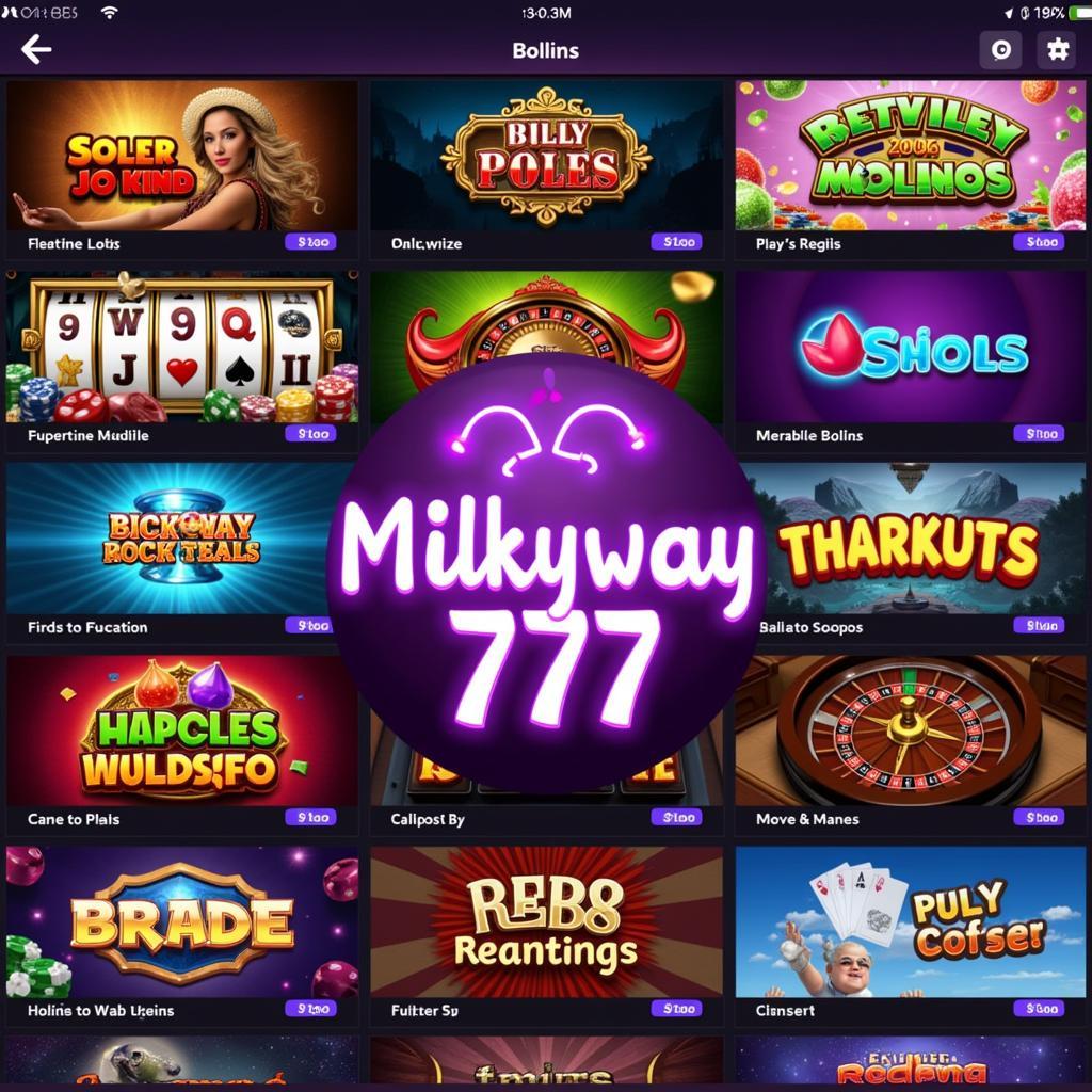 Milkyway 777 Game Selection Variety