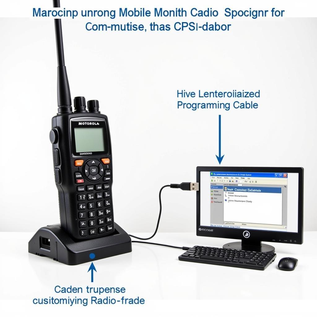 Motorola Radio Connected to Computer for CPS Programming