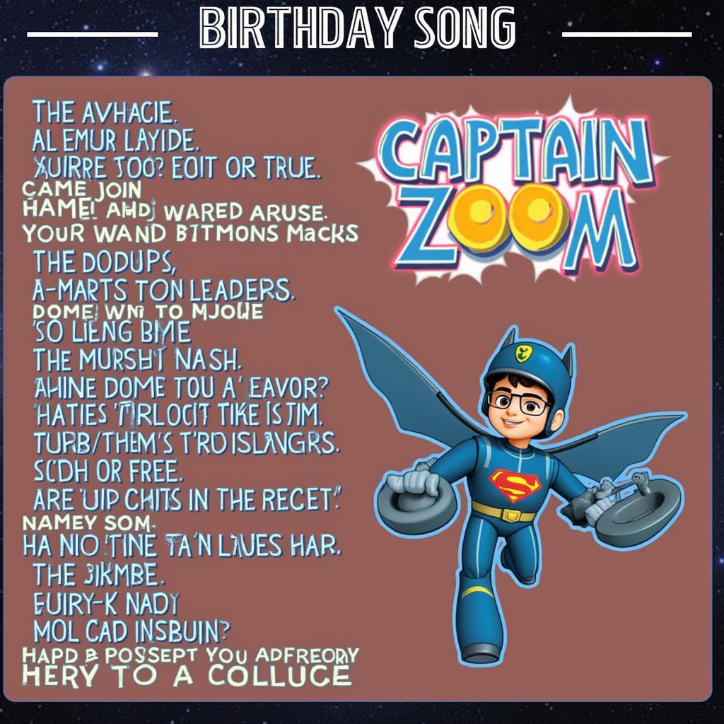 A Personalized Captain Zoom Birthday Song