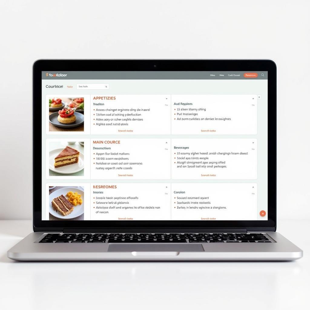 Personalized Digital Cookbook on Laptop