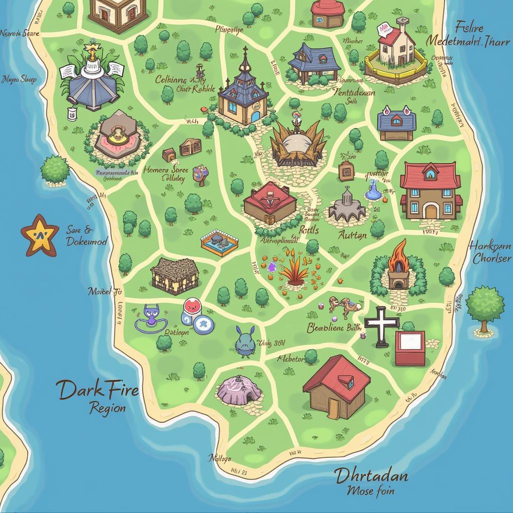 Pokemon DarkFire Region Map