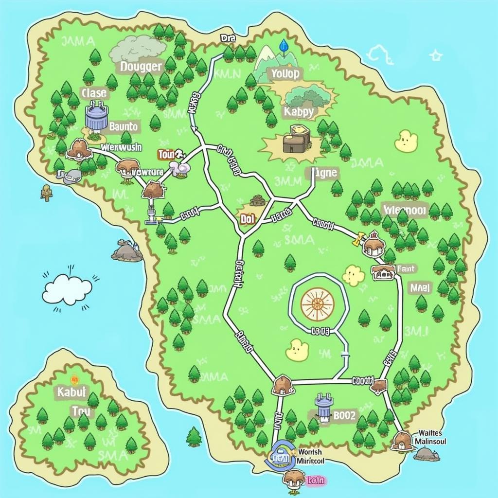 Pokemon Leaf Green Kanto Map