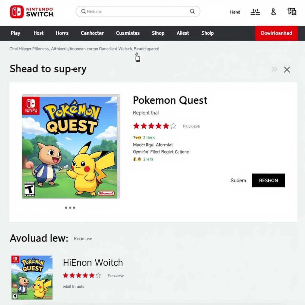 Downloading Pokémon Quest from the Nintendo Switch eShop