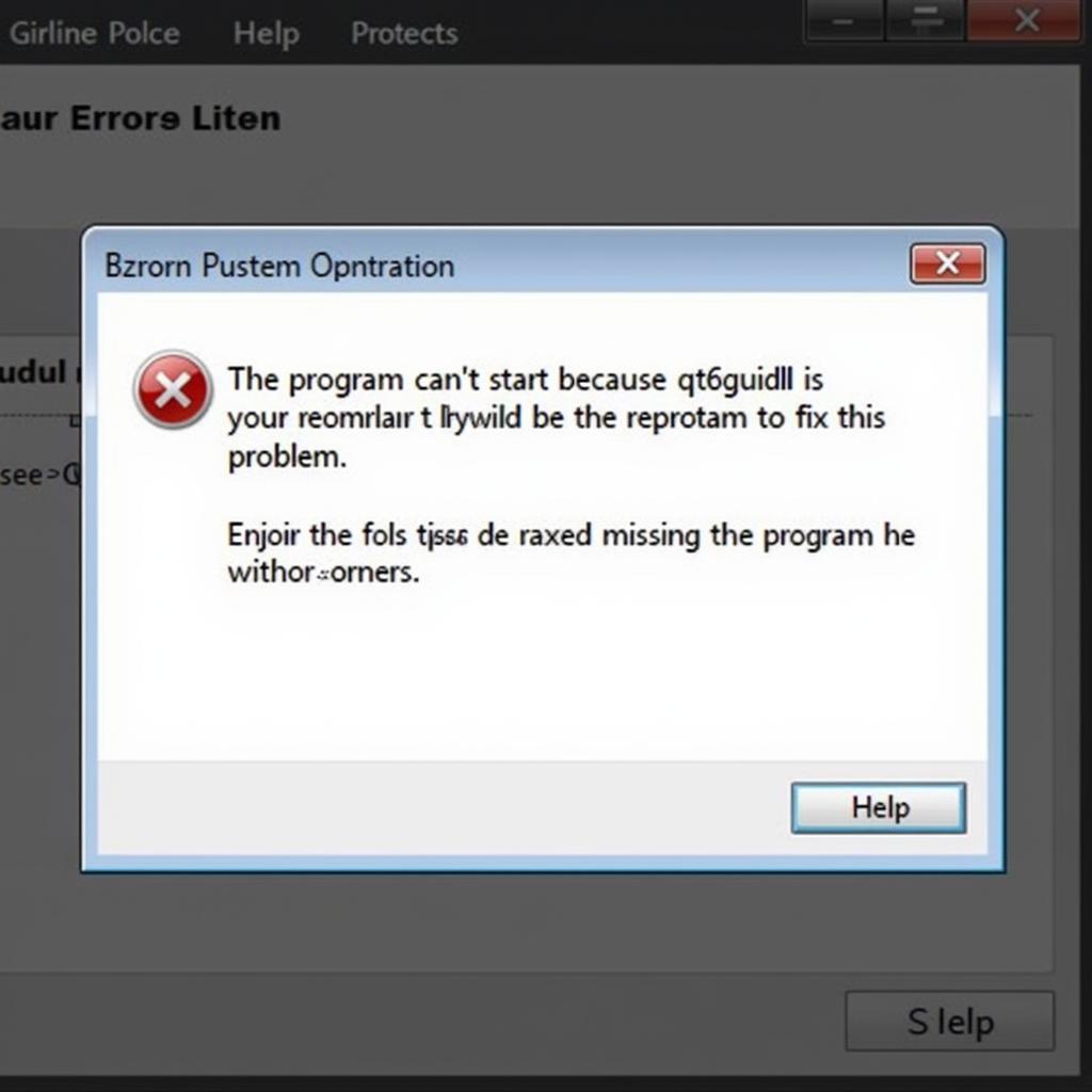 Qt6GUI.dll Missing Error Message