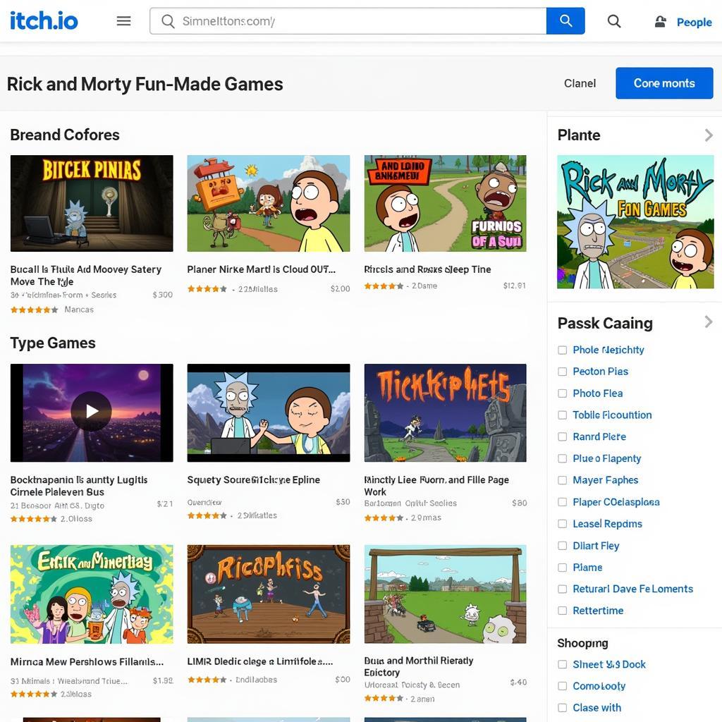 Rick and Morty Fan-Made Games on Itch.io