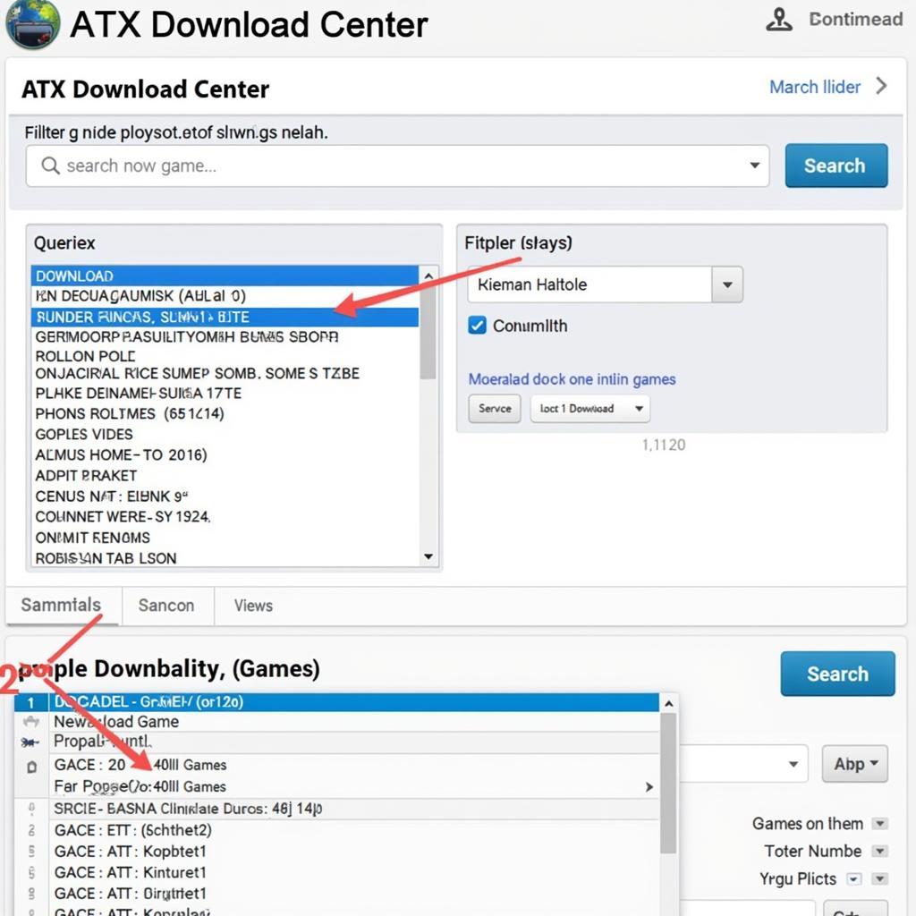 Searching Games on the ATX Download Center