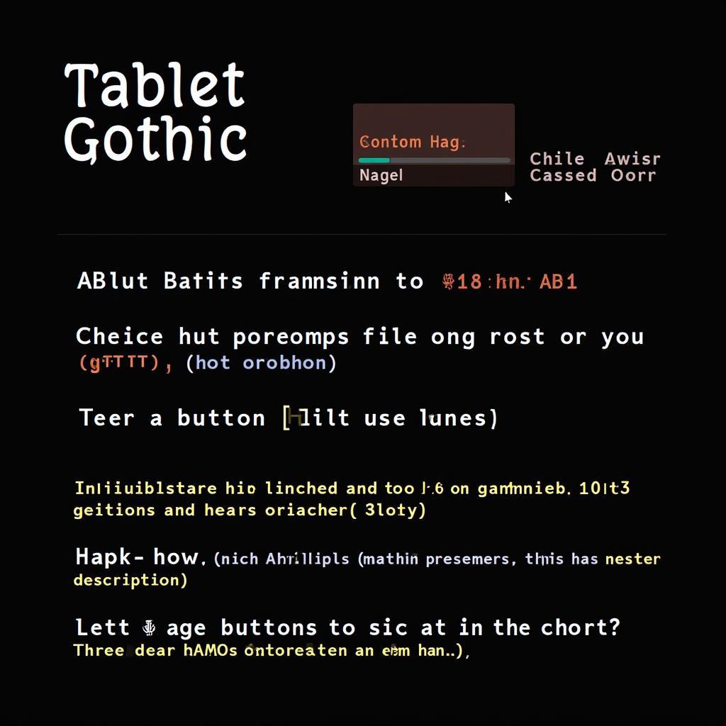 Example of Tablet Gothic Condensed Heavy Font in a Game UI