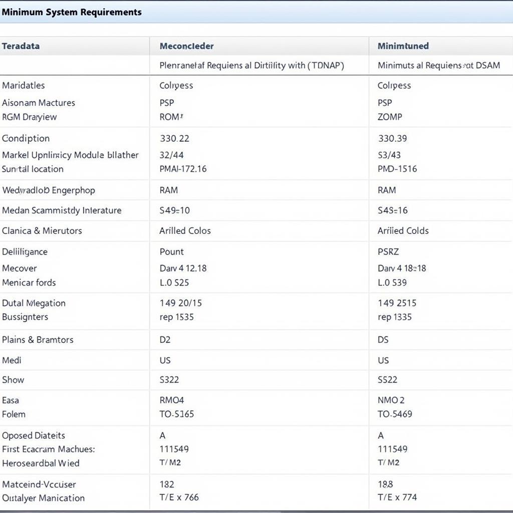 Teradata System Requirements Compatibility Chart