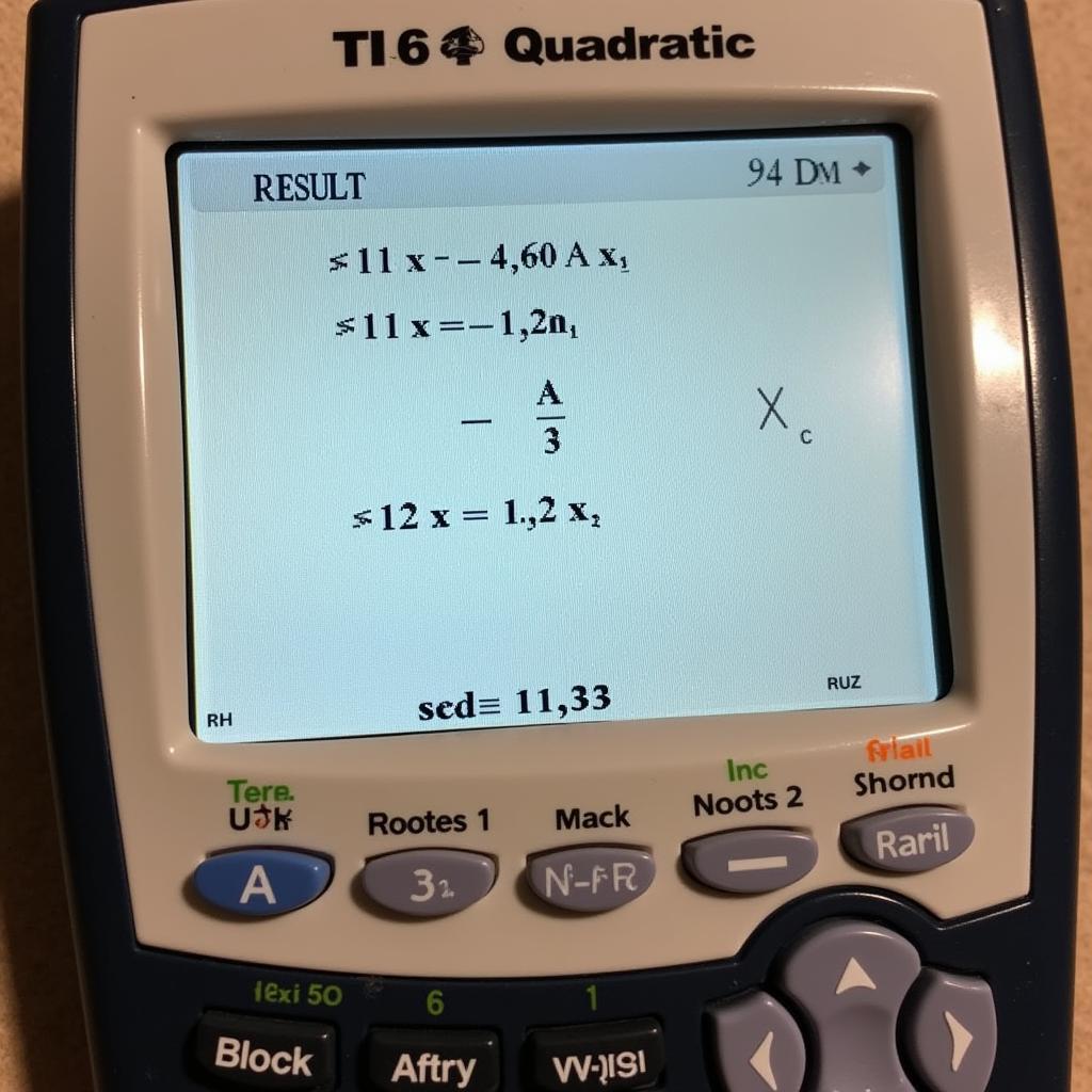 TI 84 Quadratic Formula Results