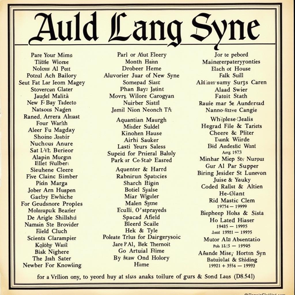 Exploring Different Versions of Auld Lang Syne