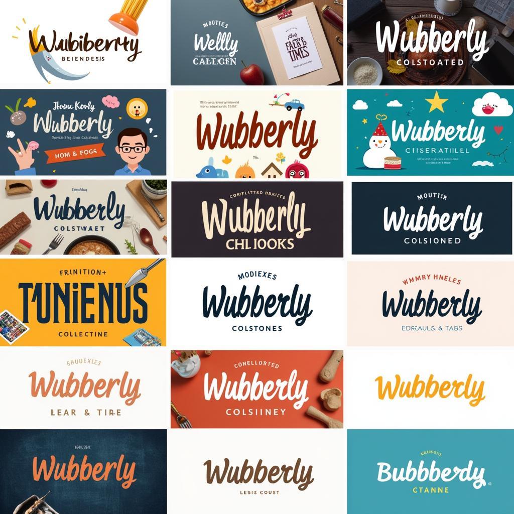 Examples of Wubberly Font Usage in Different Design Projects