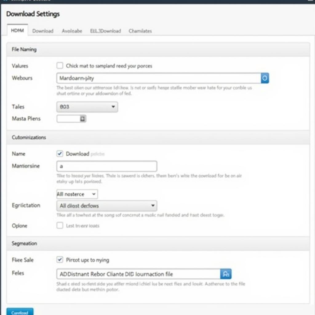 XDM Download Settings