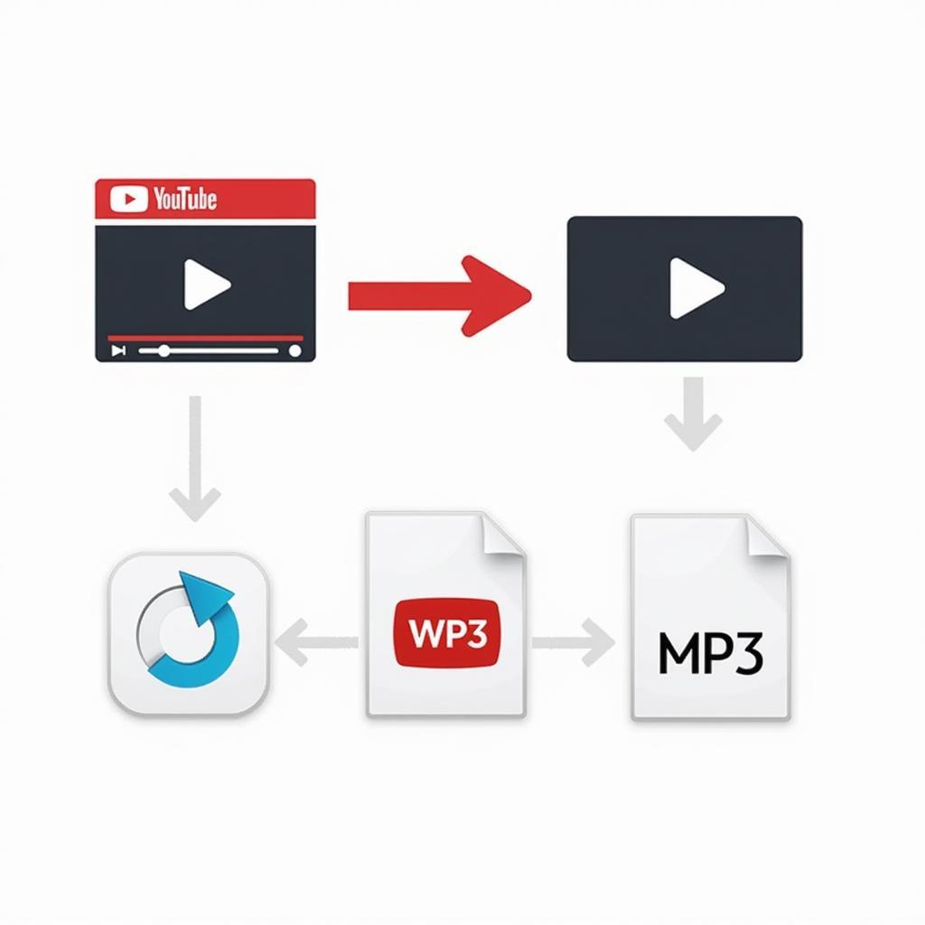 Illustrative diagram of the YouTube to MP3 conversion process