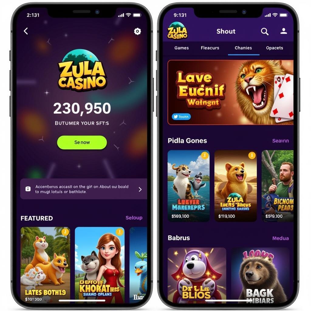 Zula Casino App Homepage Screenshot