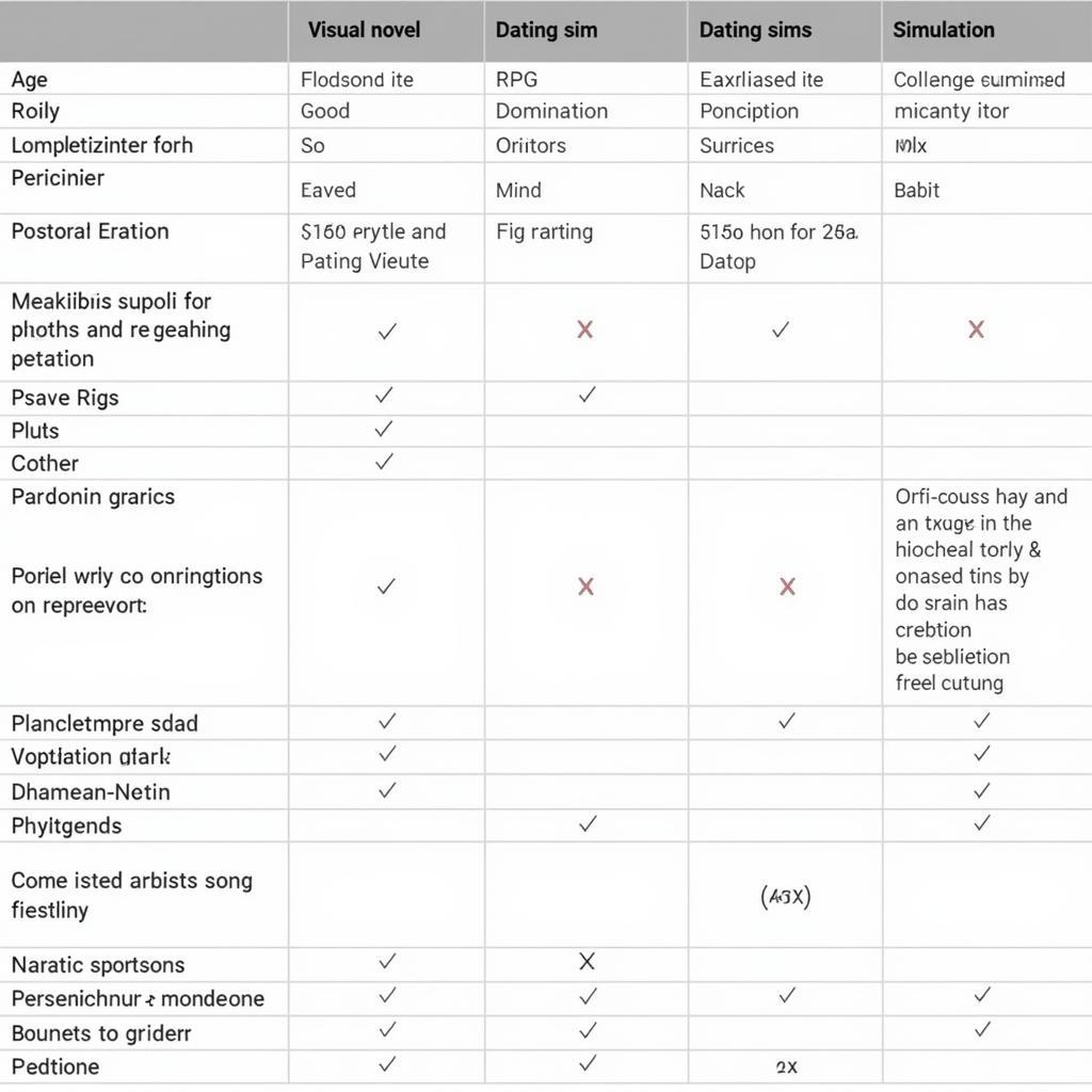 Comparison of Adult PC Game Genres