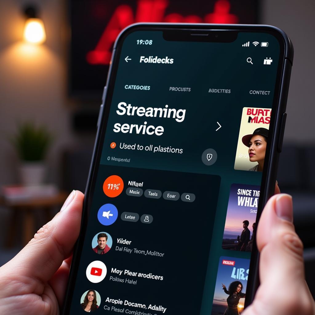 Adult Streaming Service App on a Phone