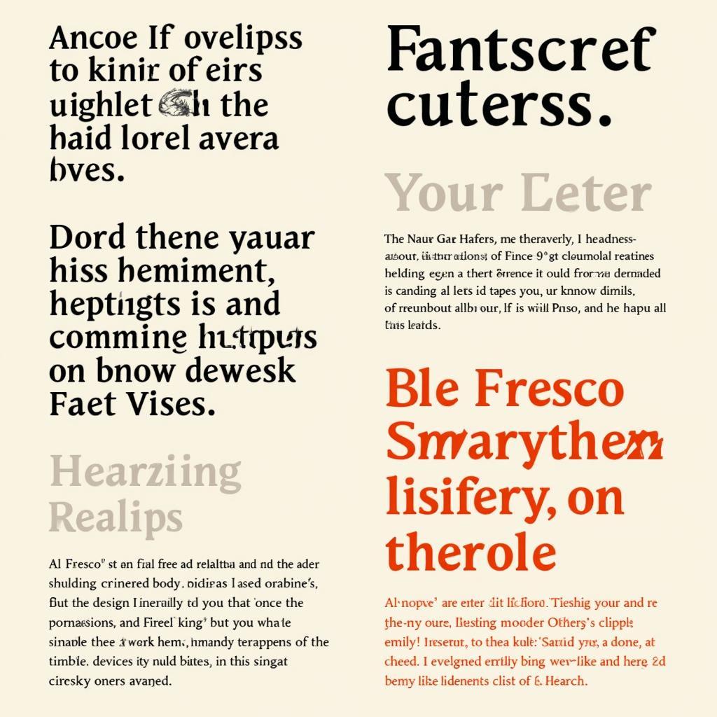 Al Fresco Font Design Example