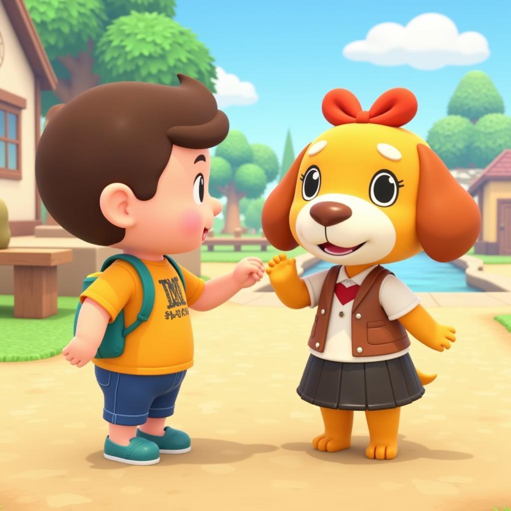 Interacting with villagers in Animal Crossing Wild World