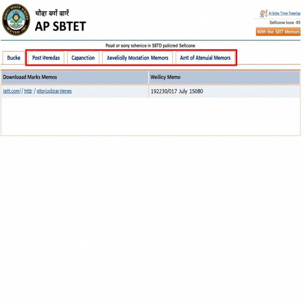 AP SBTET Website Student Services Section