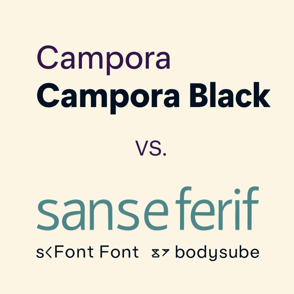 Campora Black Font Pairing Example