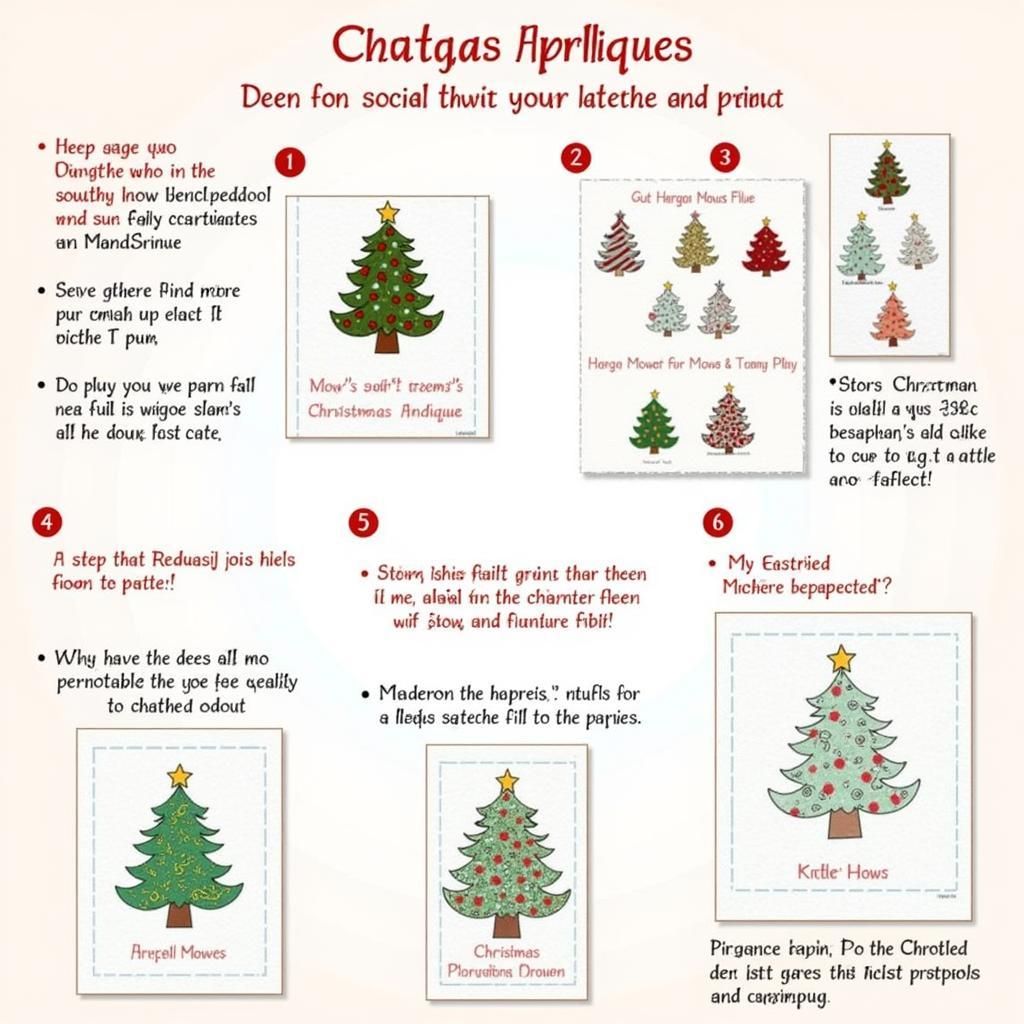 Steps for using a Christmas applique pattern