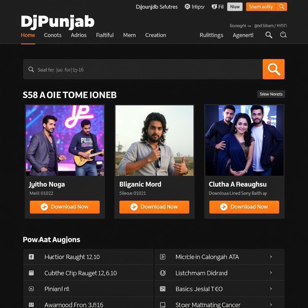 DJPunjab MP3 Song Download Interface