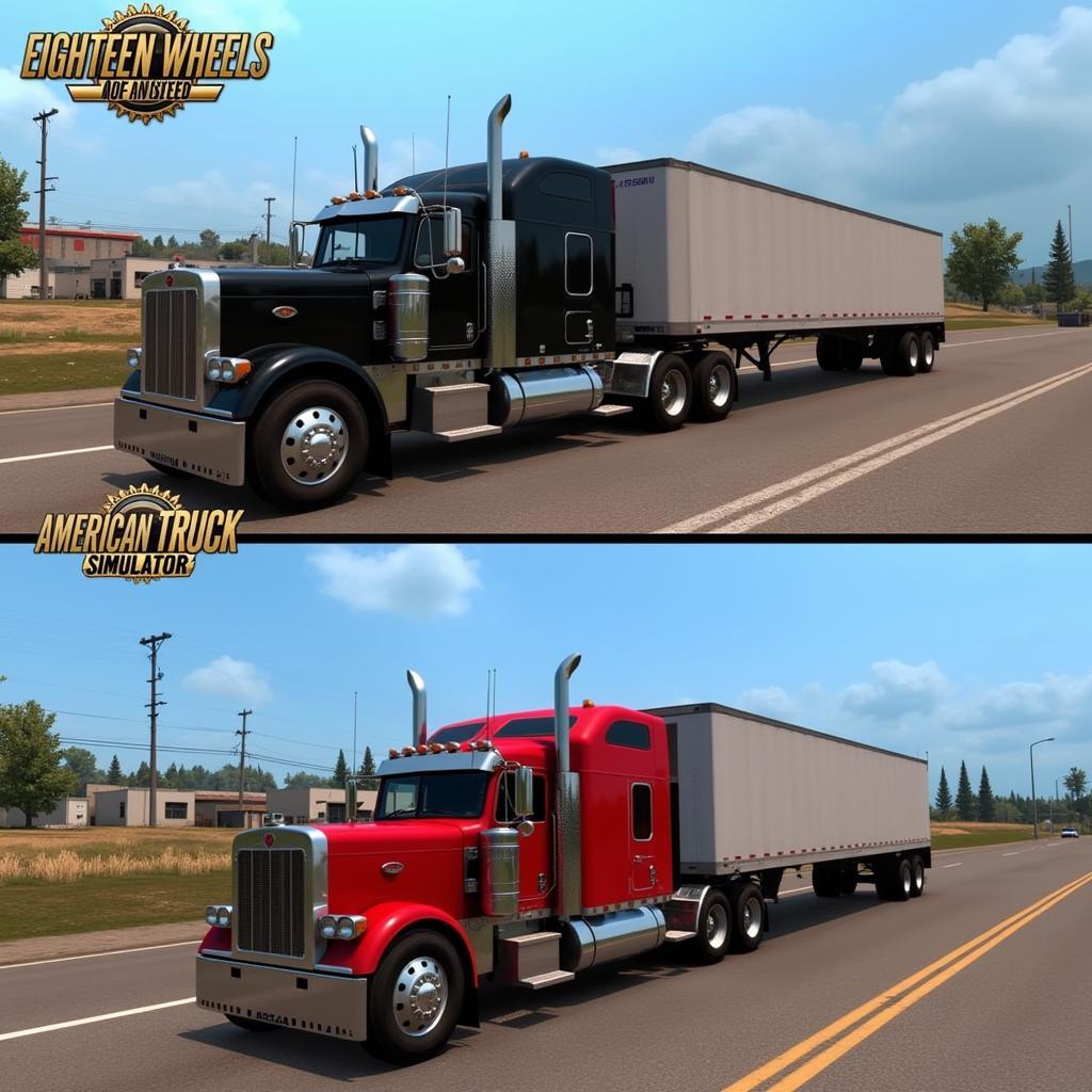 Comparison of Eighteen Wheels of Steel Haulin and American Truck Simulator