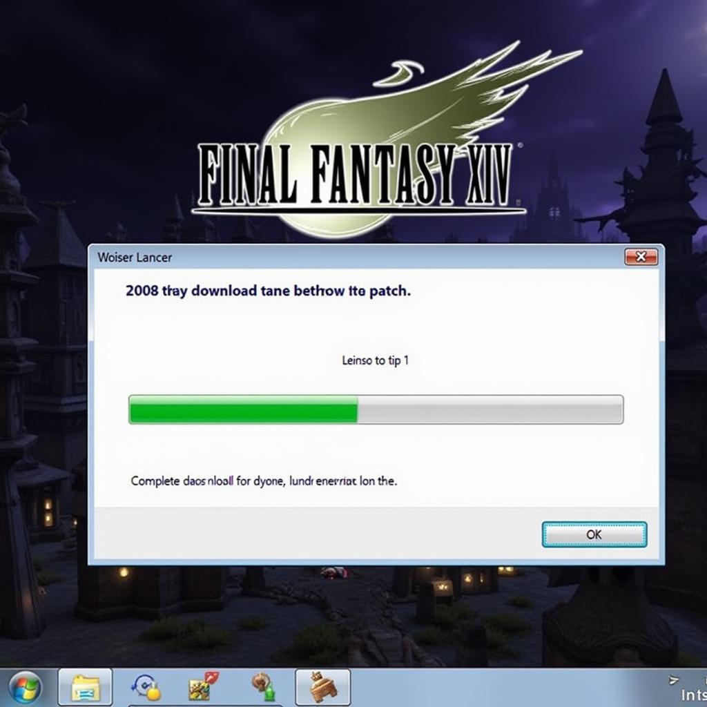 FFXIV launcher patching successfully