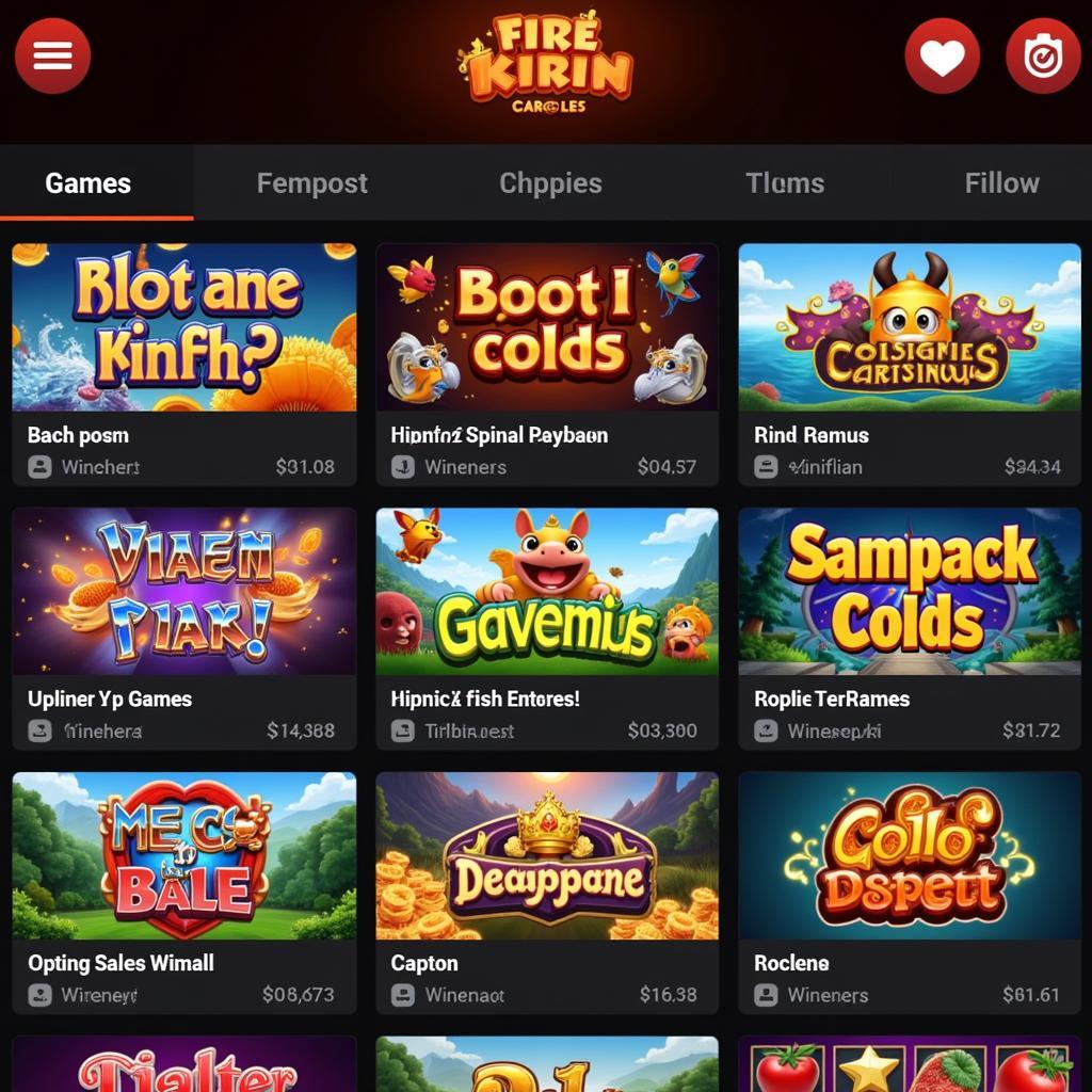 Fire Kirin Casino App User Interface