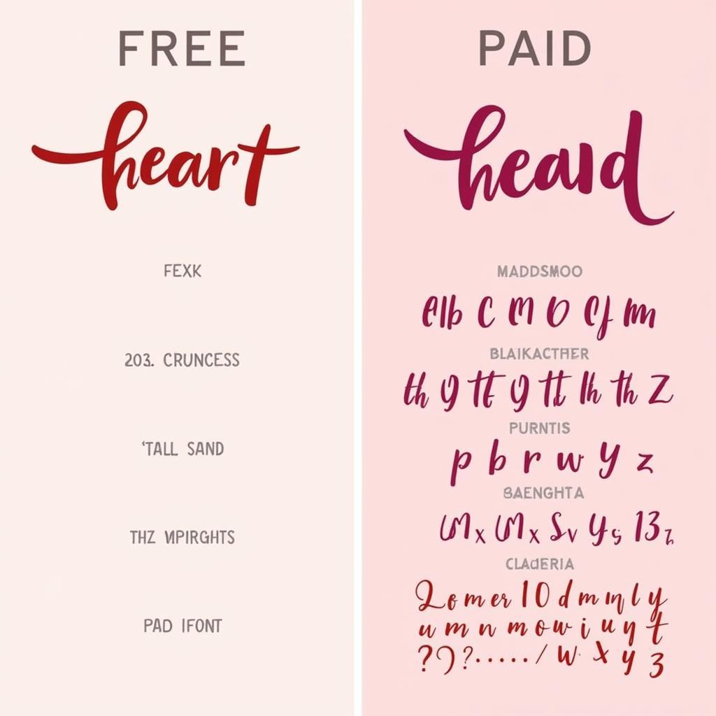 Comparing Free and Paid Heart Fonts