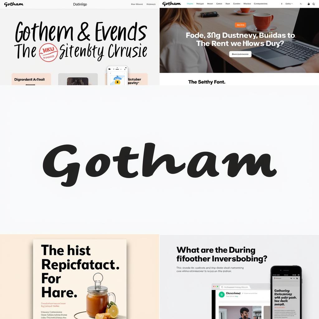 Example of Gotham Font Usage in Different Design Projects