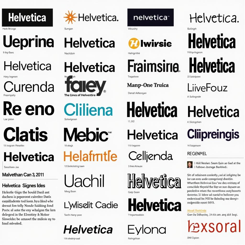 Examples of Helvetica typeface in use