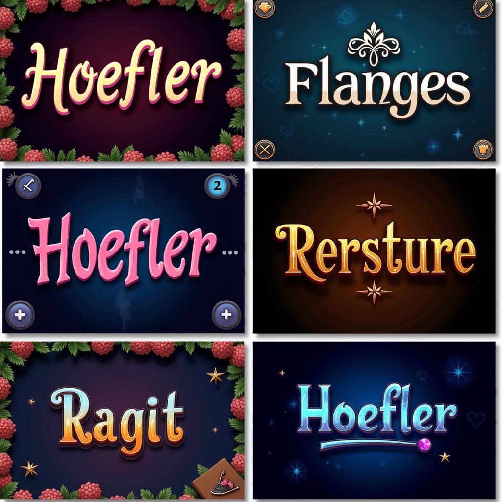 Examples of Hoefler Font in APK Game Design