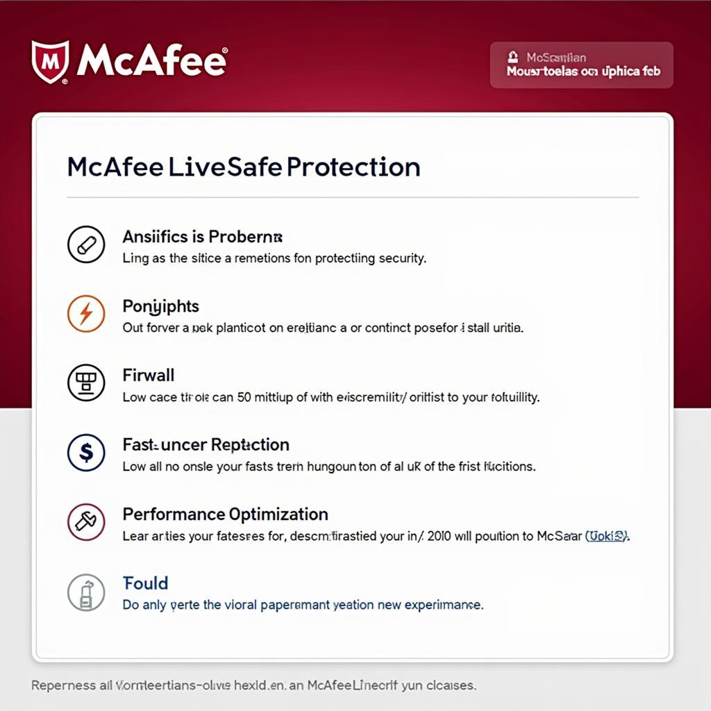 McAfee LiveSafe Protection Dashboard