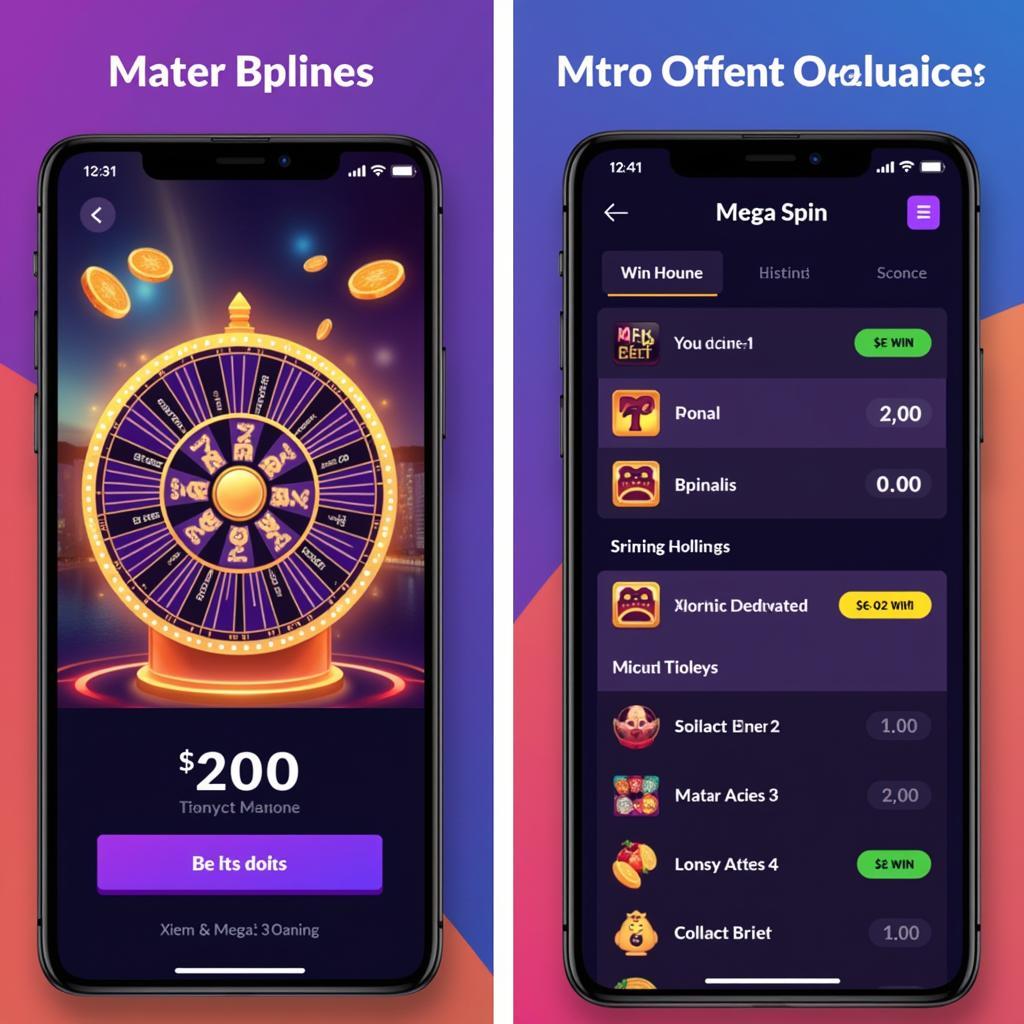 Mega Spin App Interface on Android Phone