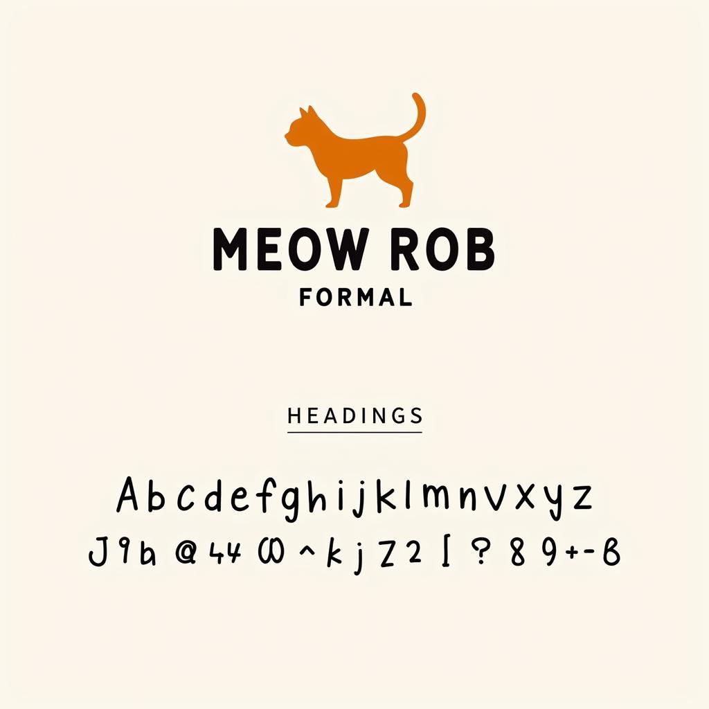 Meow Rob Formal Font Branding Example