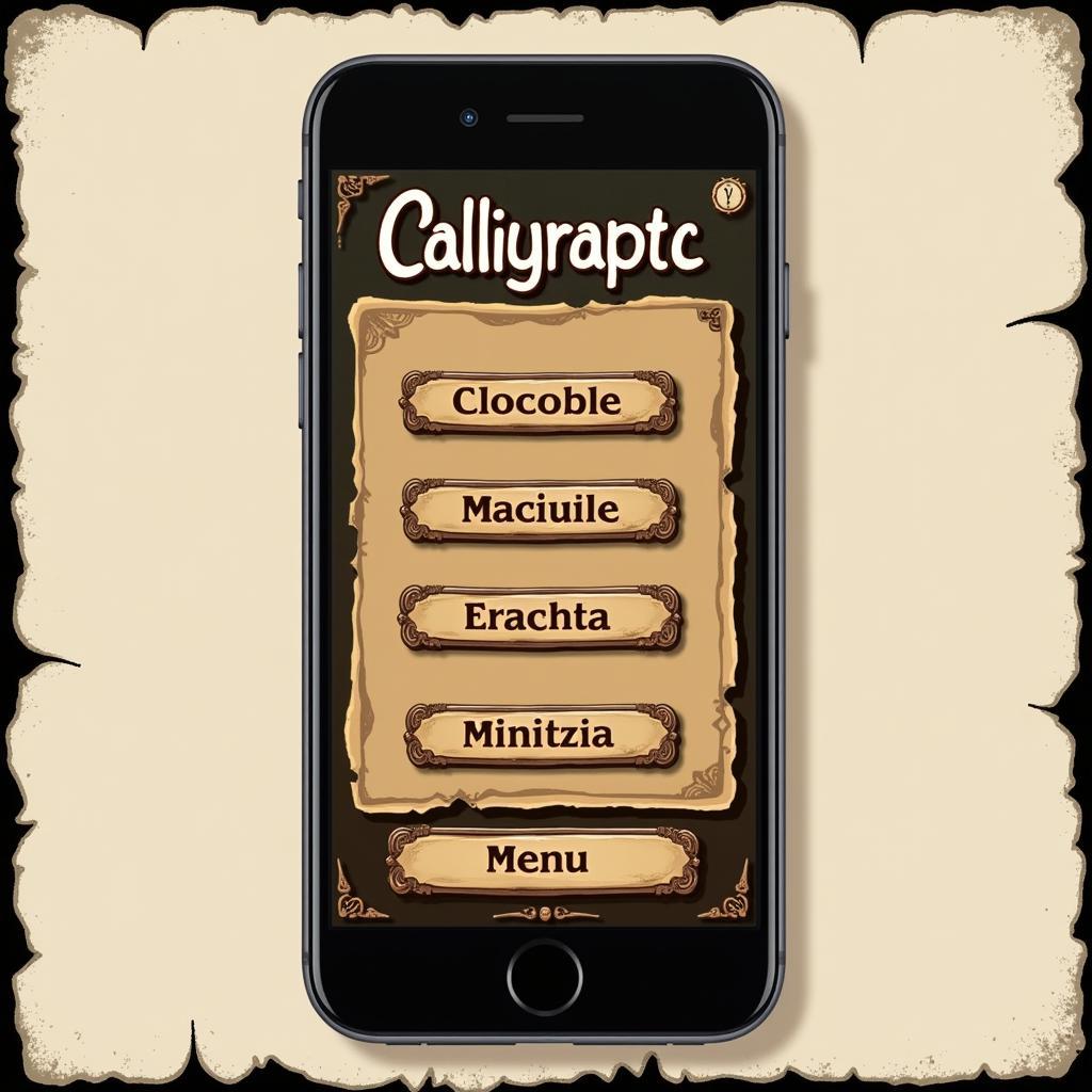 Example of Mobile Game UI Enhanced with Calligraphy Font