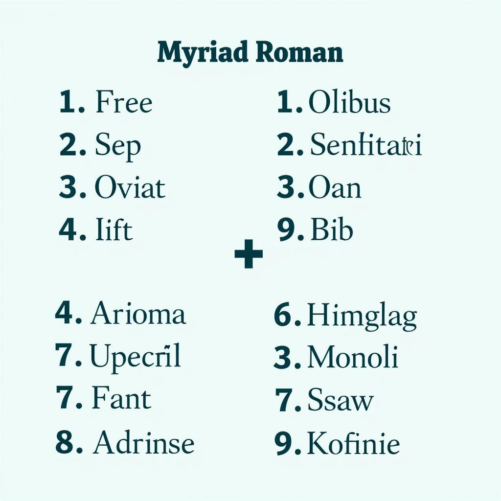 Free and Open-Source Alternatives to Myriad Roman Font